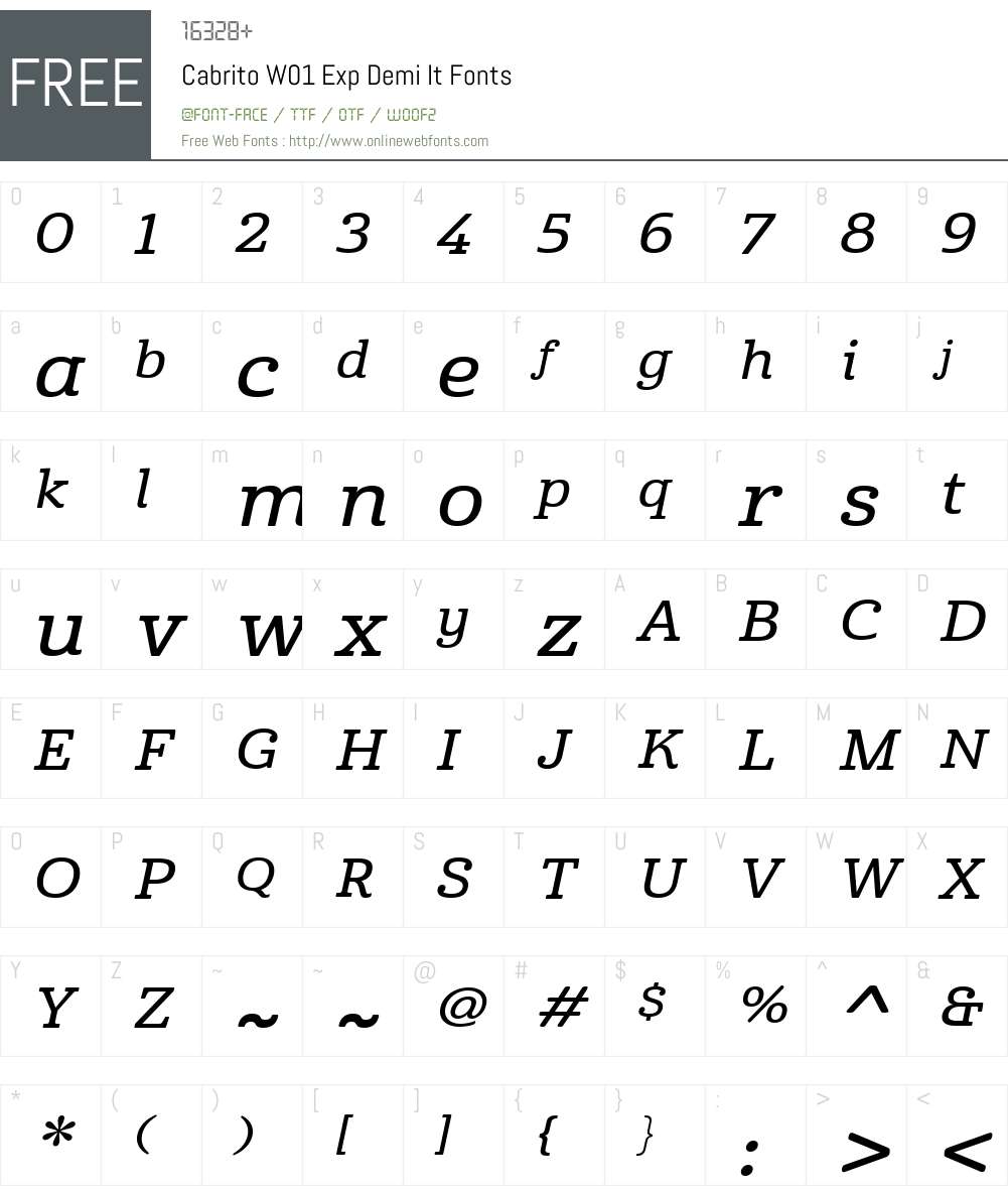CabritoW01-ExpDemiIt Font Screenshots