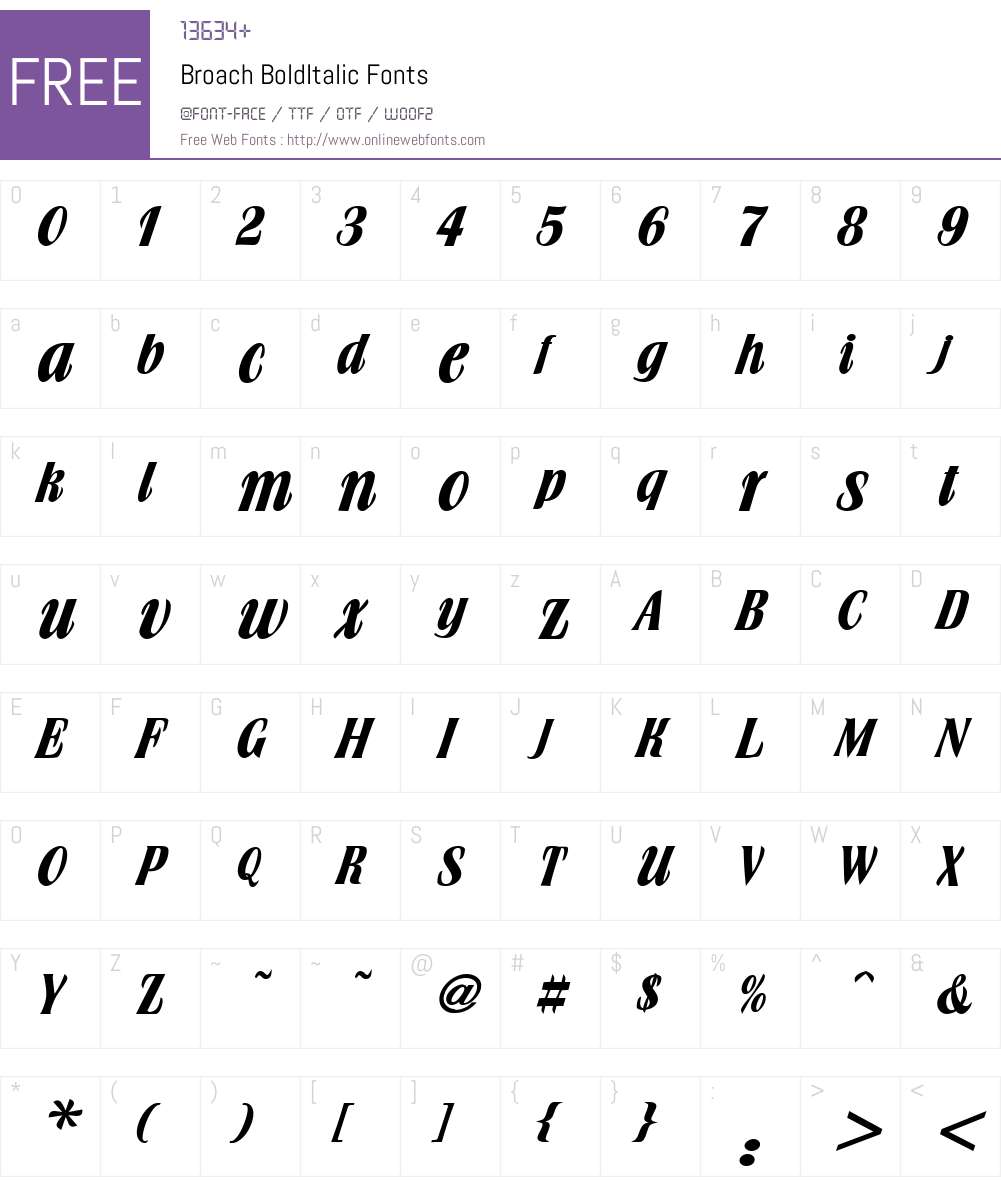 Broach Font Screenshots