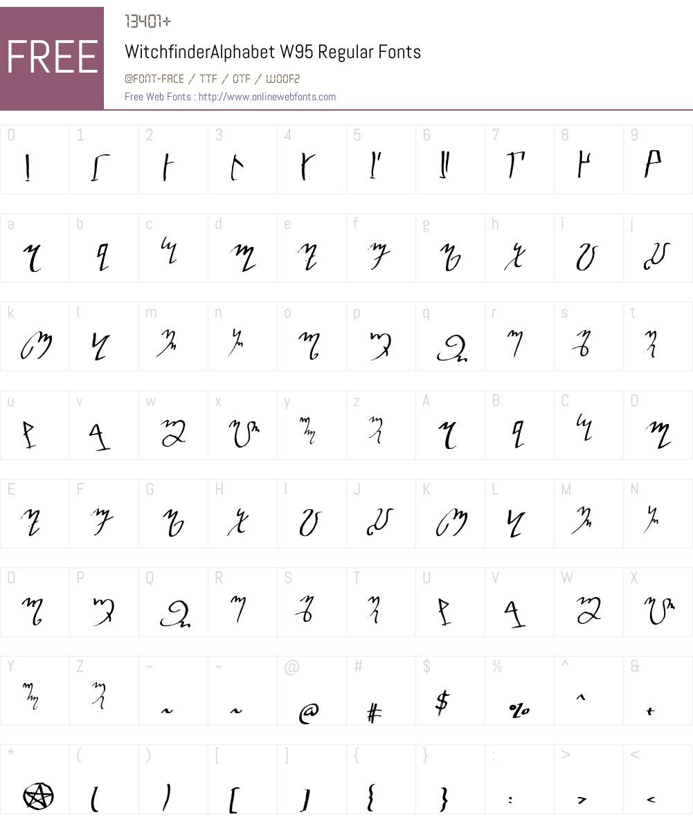 WitchfinderAlphabet Font Screenshots