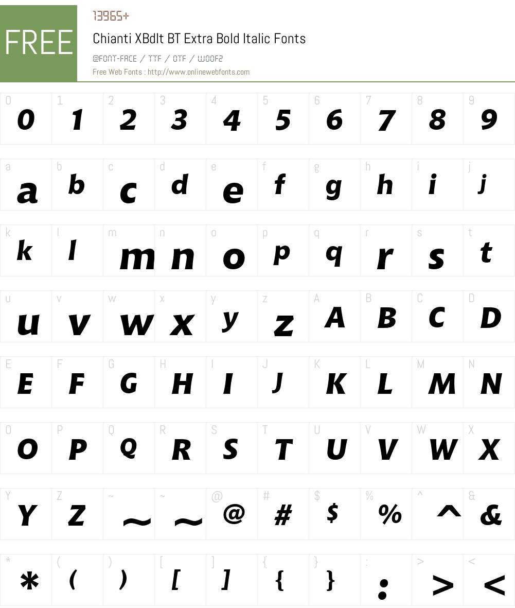 Chianti XBdIt BT Font Screenshots