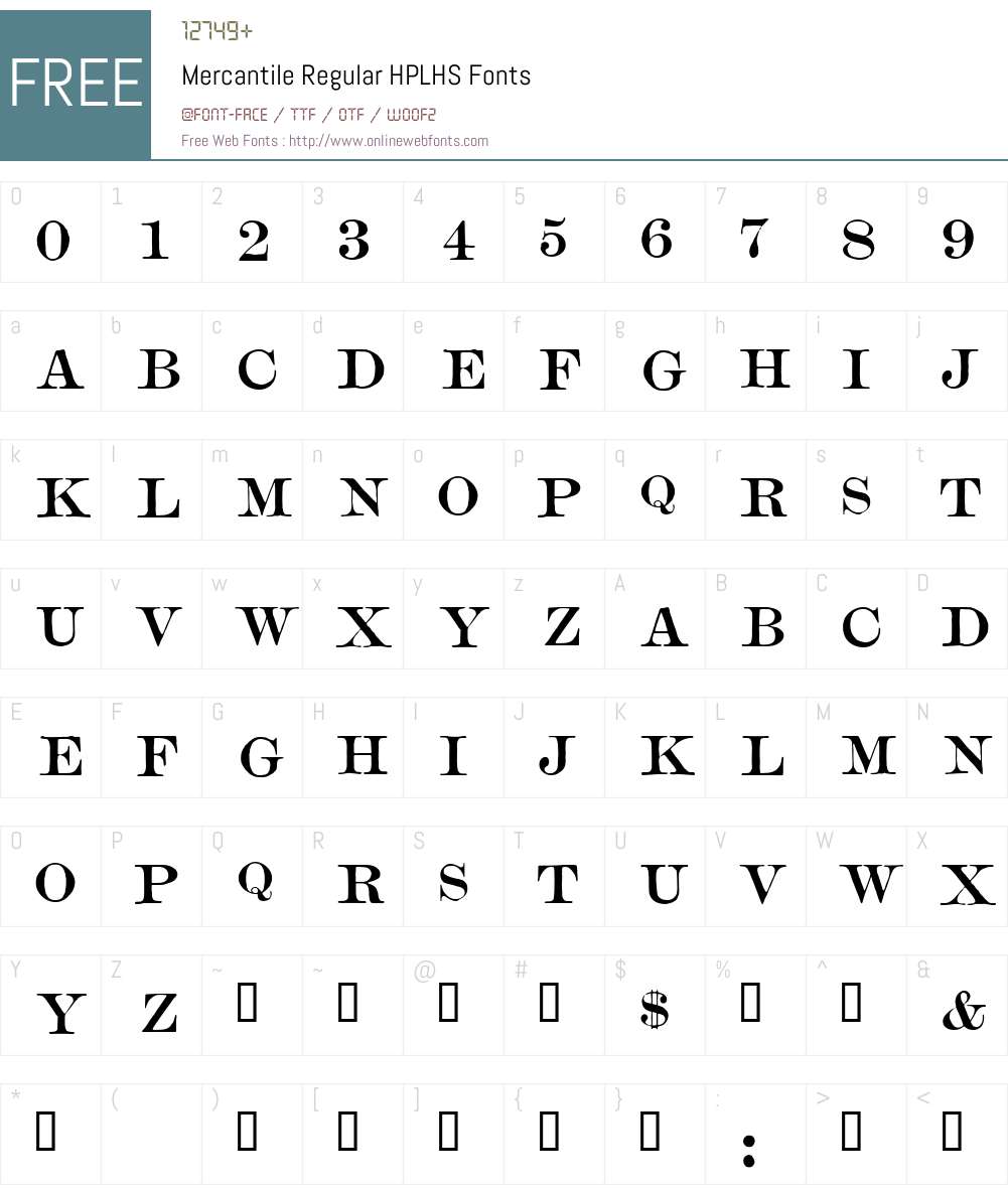 Mercantile Regular Font Screenshots