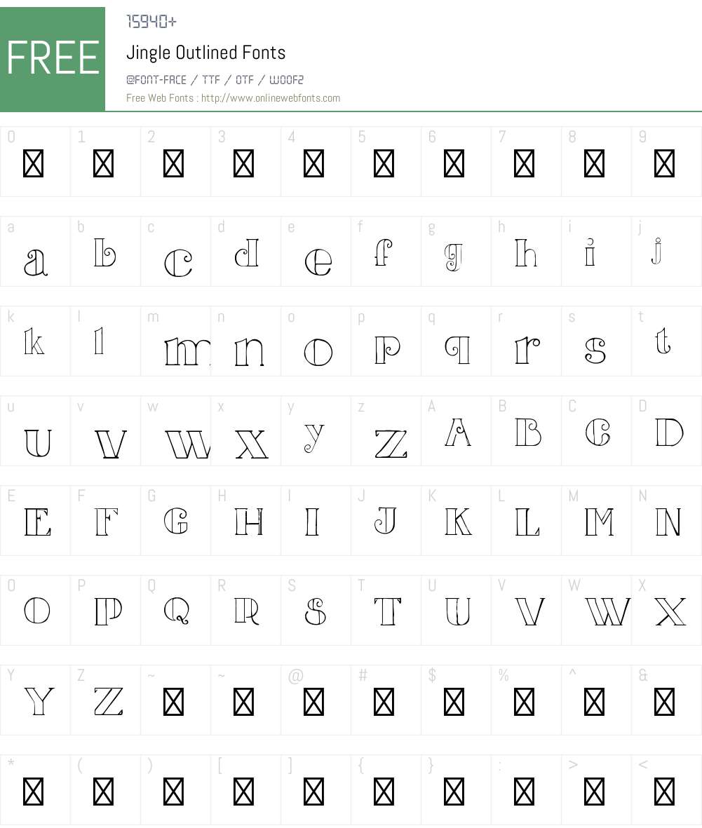 Jingle Outlined Font Screenshots