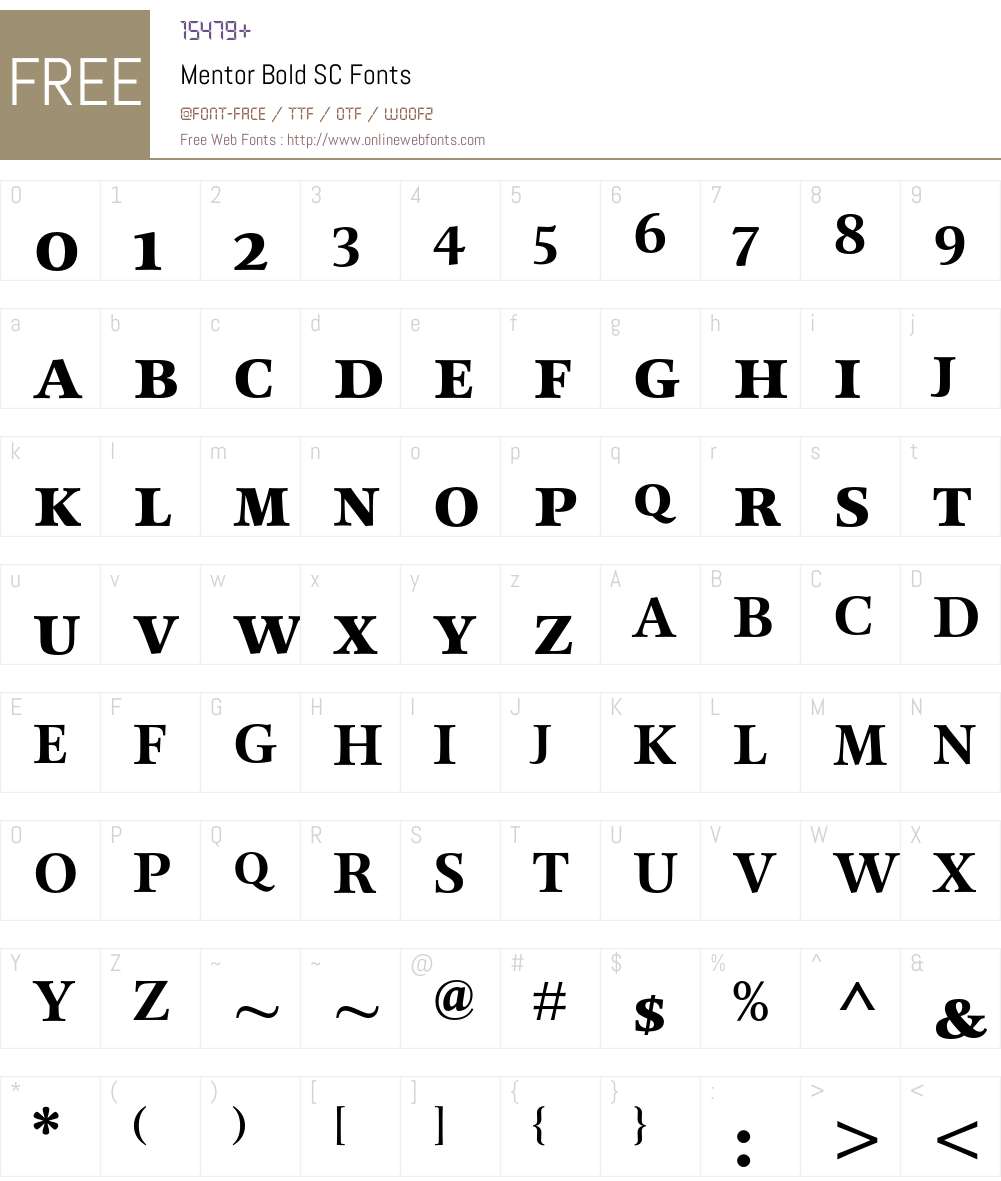 Mentor Font Screenshots