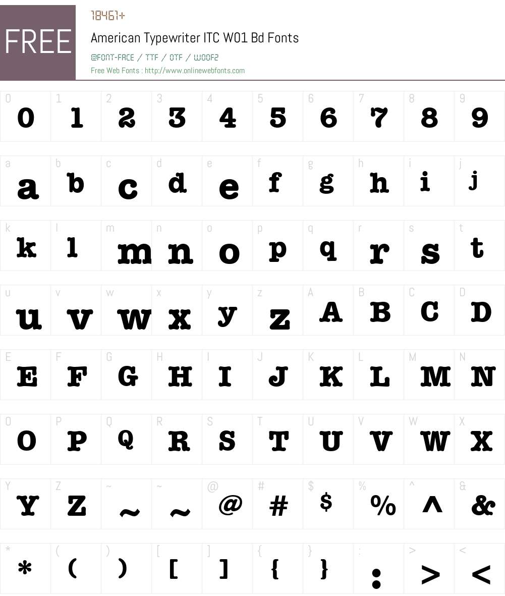 AmericanTypewriterITCW01-Bd Font Screenshots