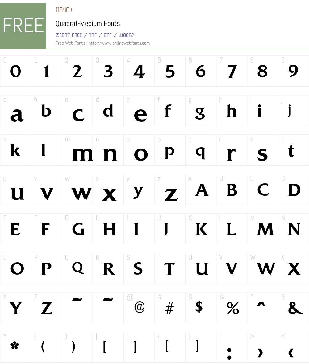 Quadrat-Medium Font Screenshots