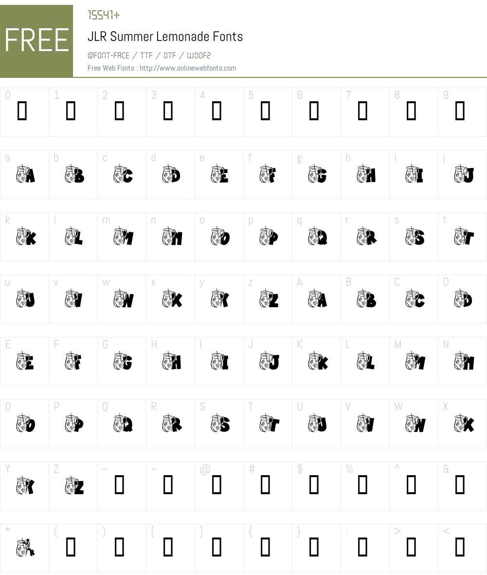 JLR Summer Lemonade Font Screenshots