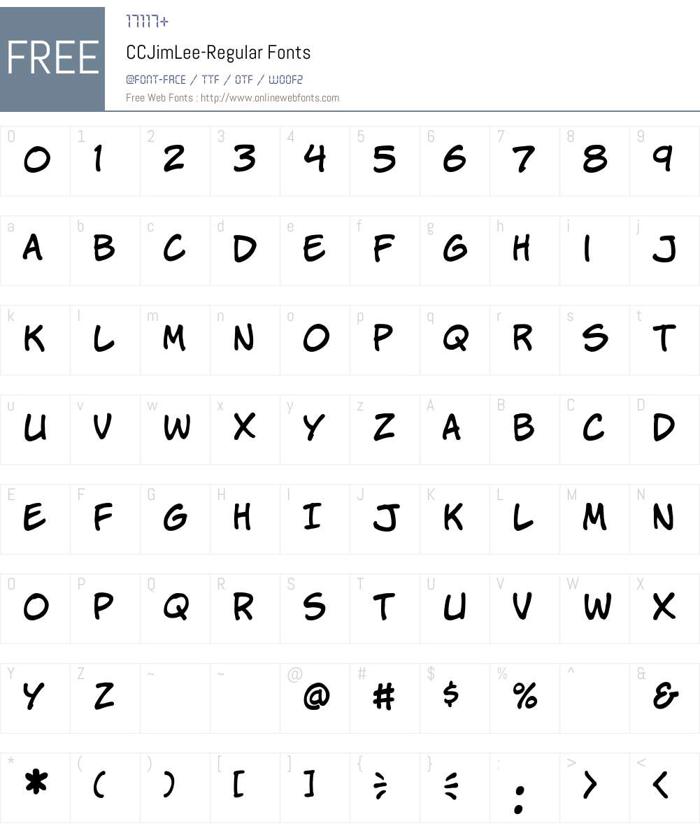 CCJimLee Font Screenshots
