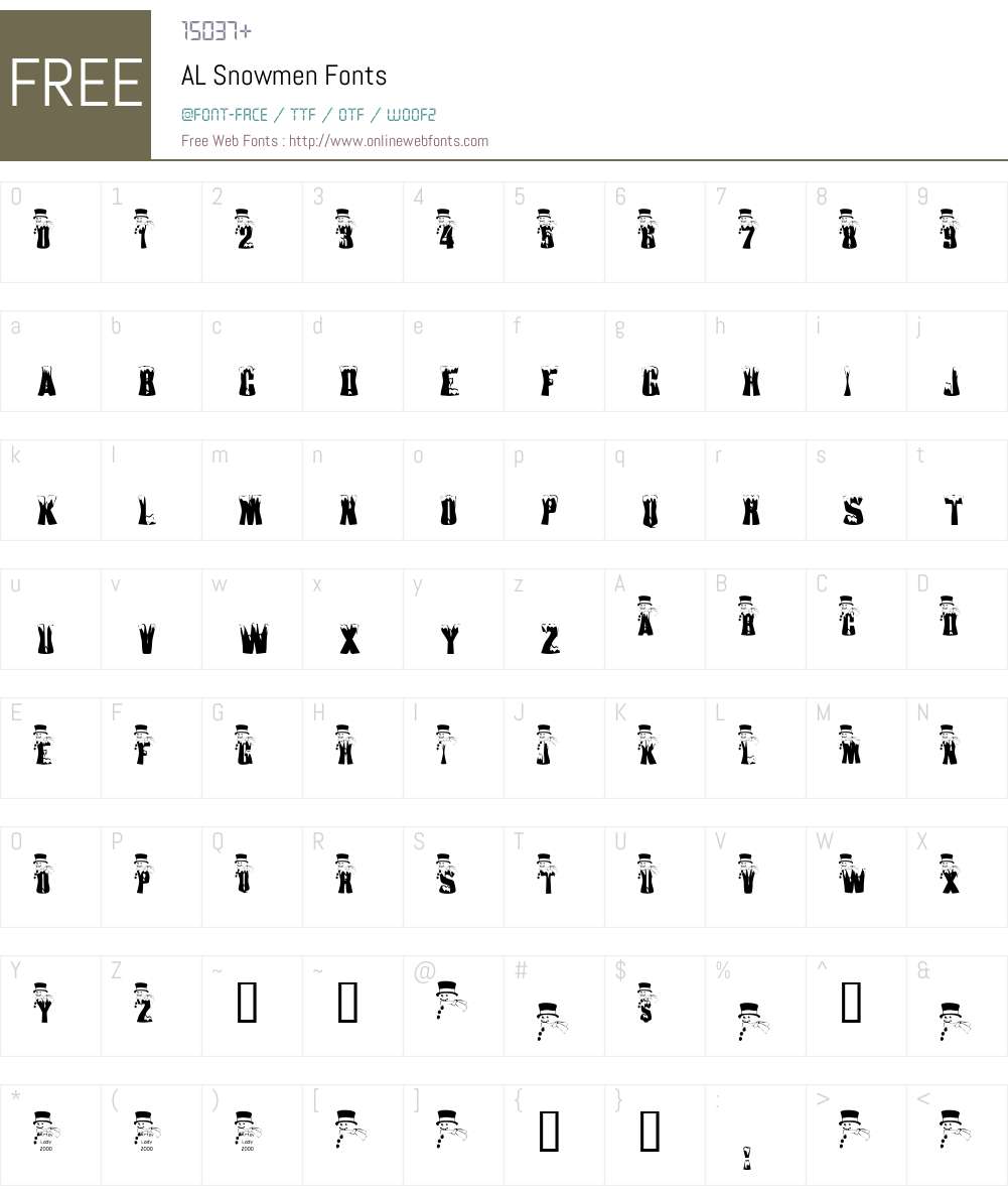 AL Snowmen Font Screenshots