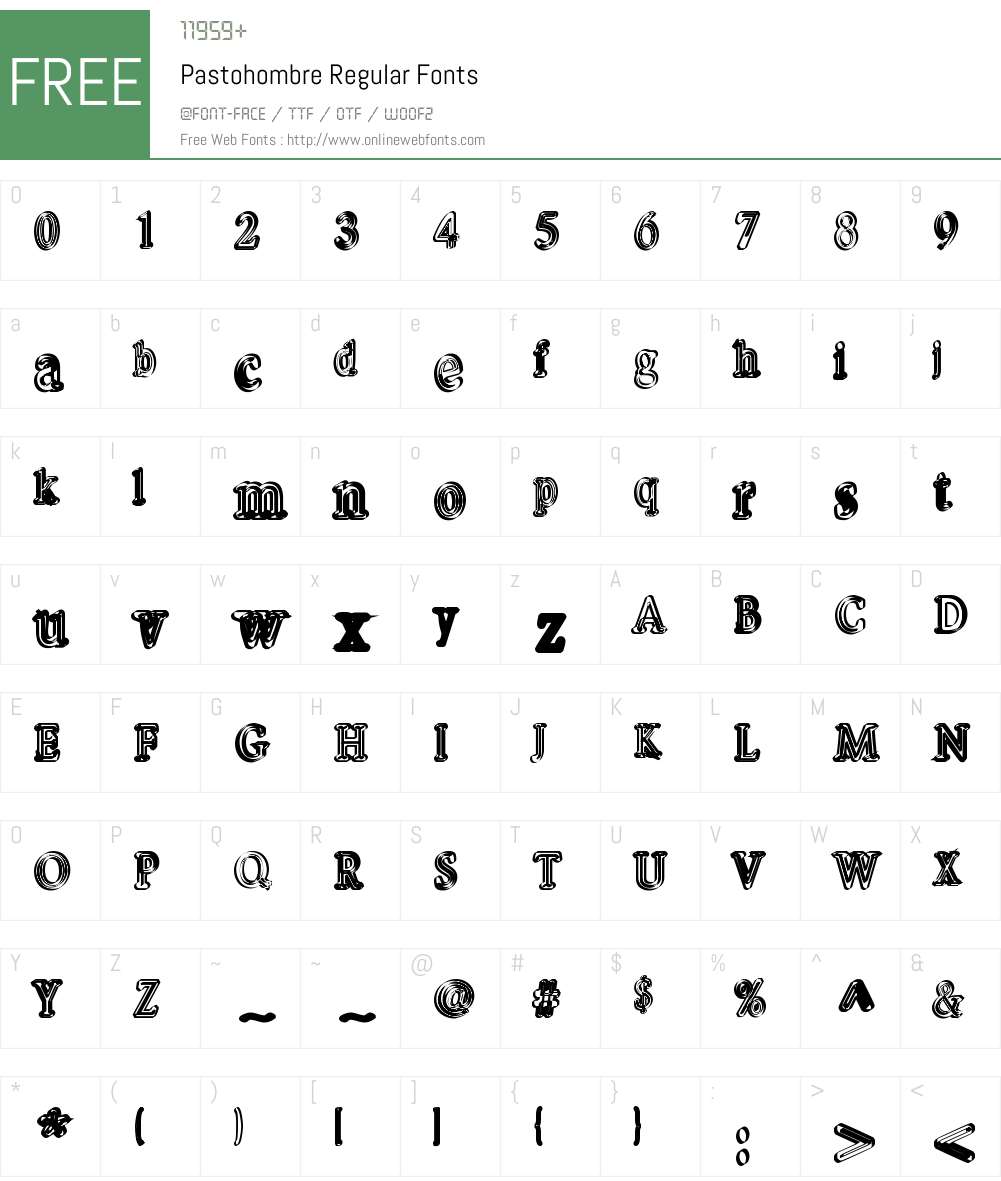 Pastohombre Font Screenshots