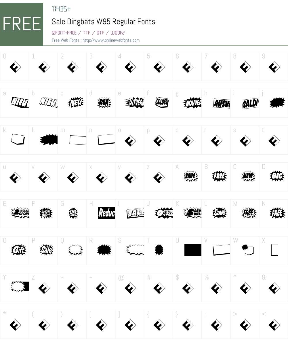 FF Sale Font Screenshots