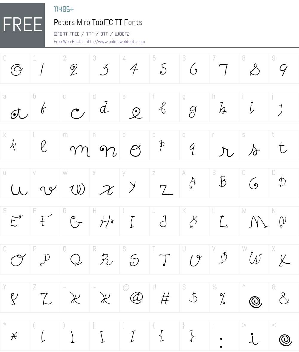 Peters Miro TooITC TT Font Screenshots