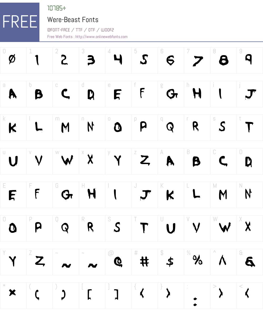 Were-Beast Font Screenshots