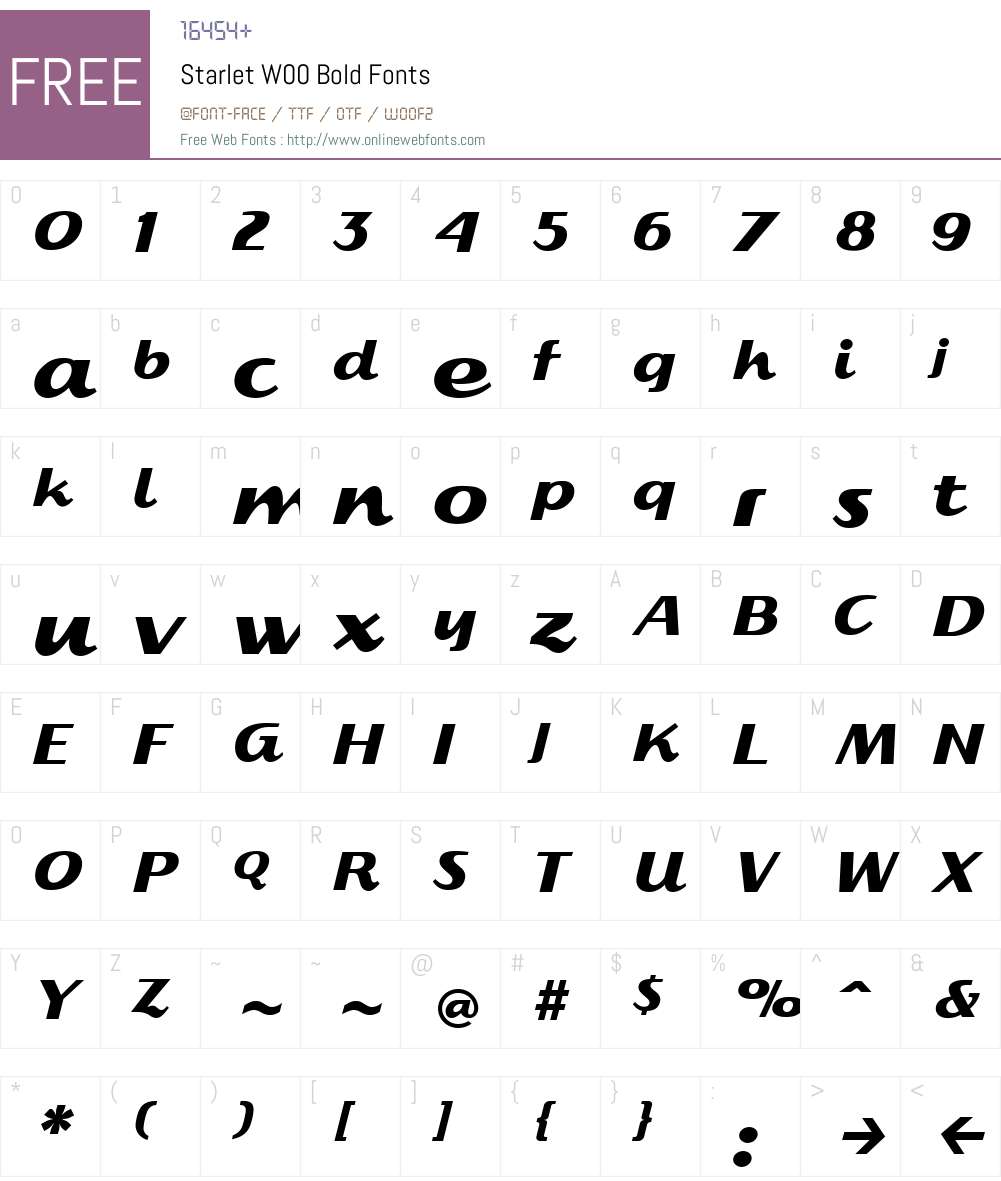 Starlet Font Screenshots