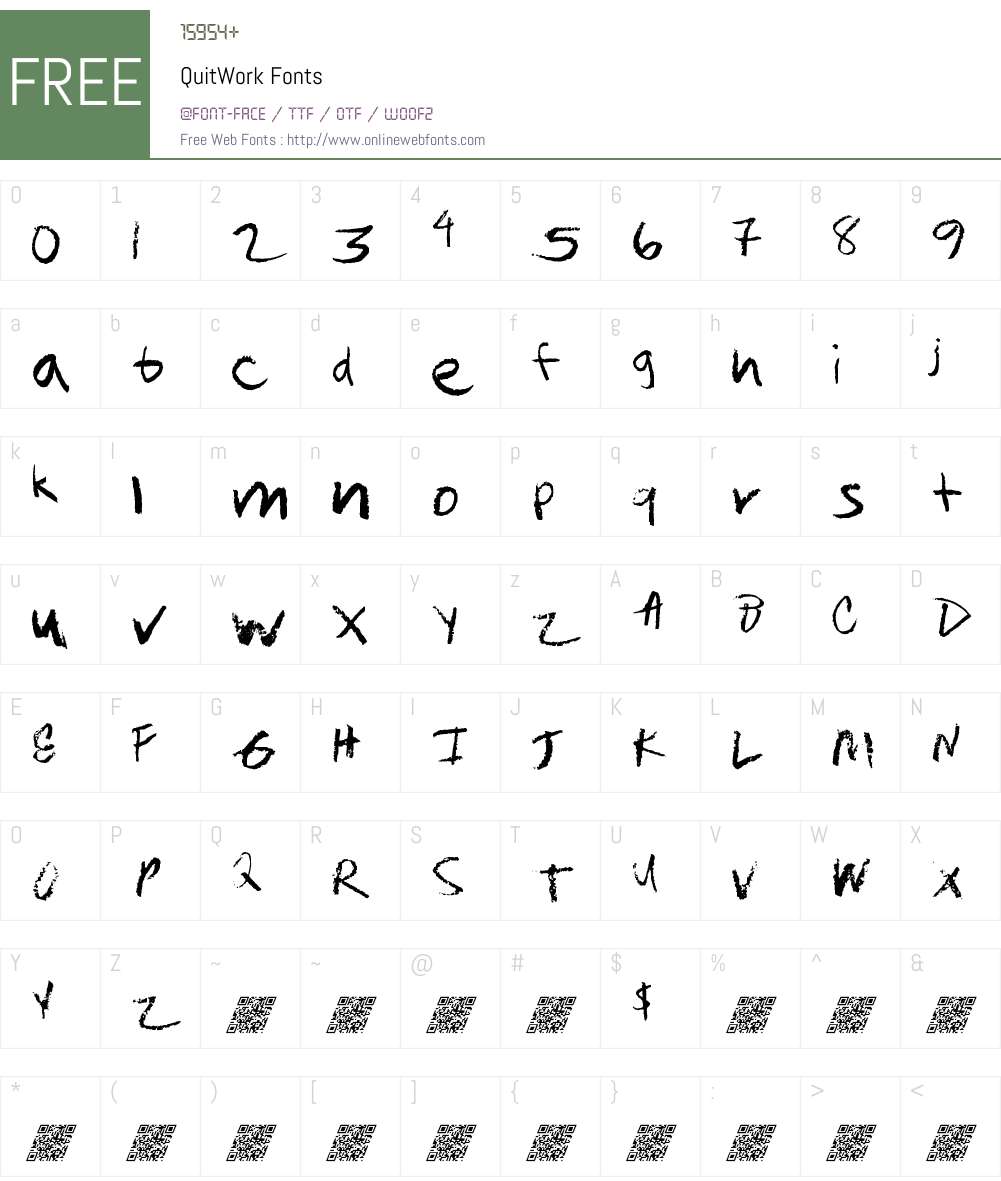 QuitWork Font Screenshots
