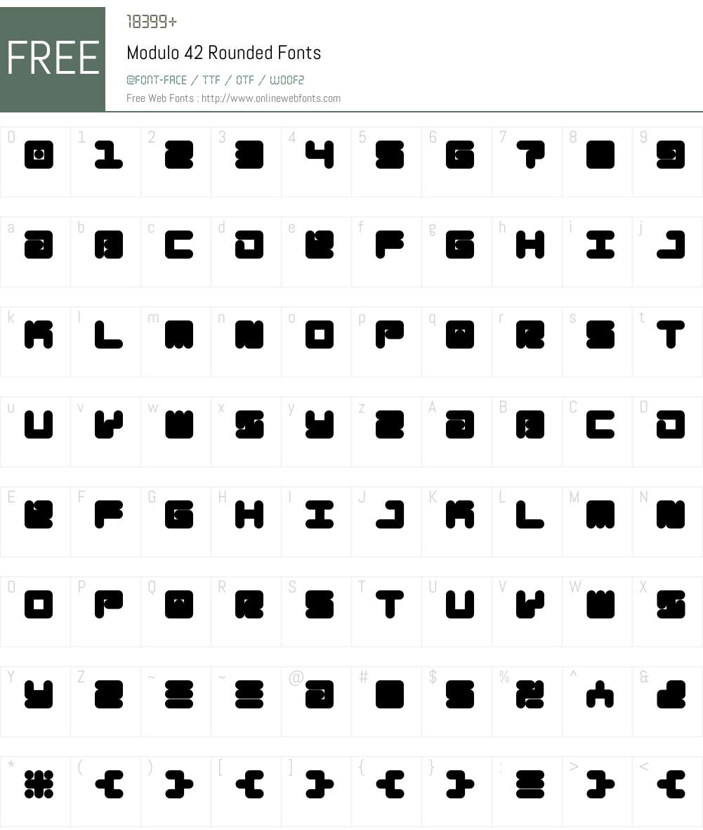 Modulo 42 Rounded 1.000;PS 001.000;hotconv 1.0.70;makeotf.lib2.5.58329 ...