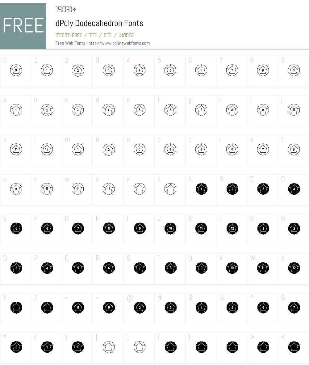 dPoly Dodecahedron Font Screenshots