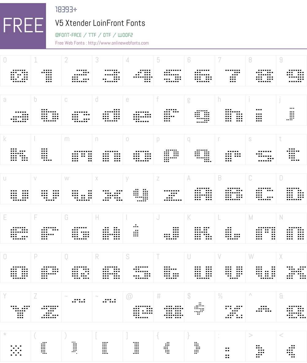 V5 Xtender Font Screenshots