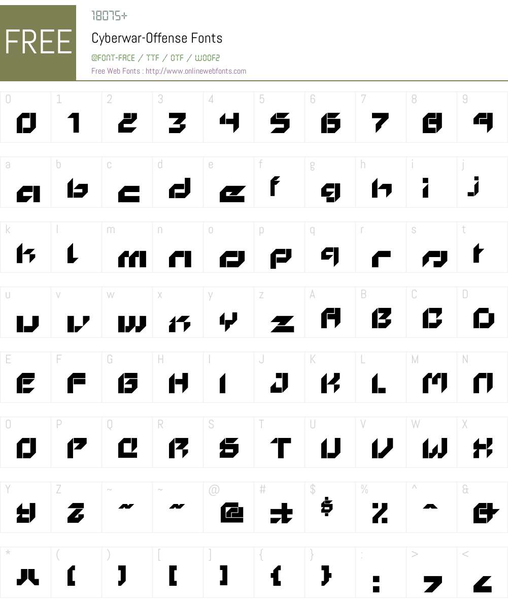 Cyberwar Font Screenshots