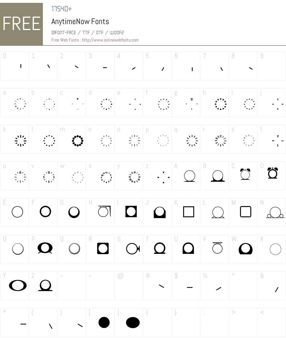 AnytimeNow Font Screenshots