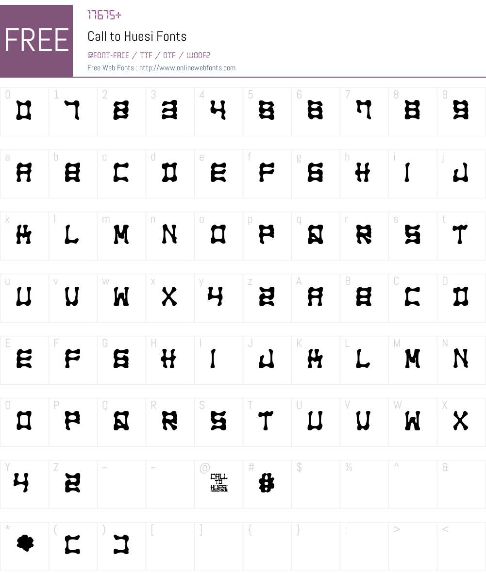 Call to Huesi Font Screenshots