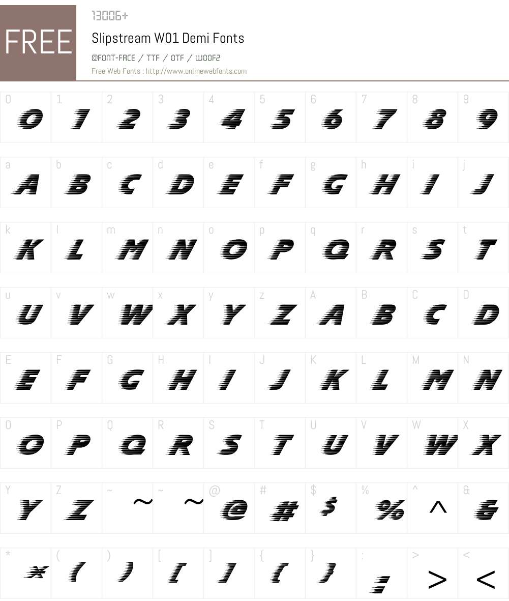 SlipstreamW01-Demi Font Screenshots