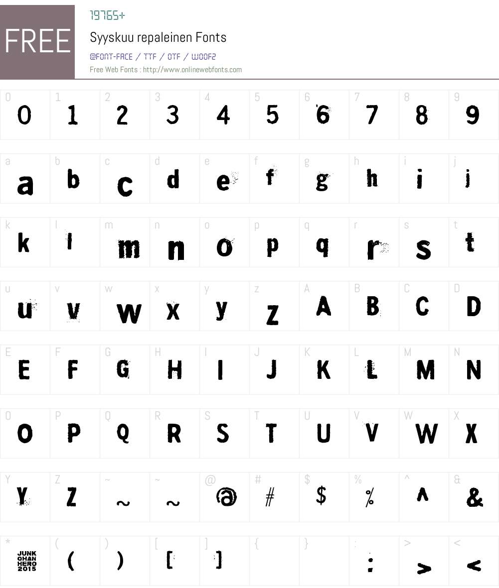 Syyskuu repaleinen Font Screenshots