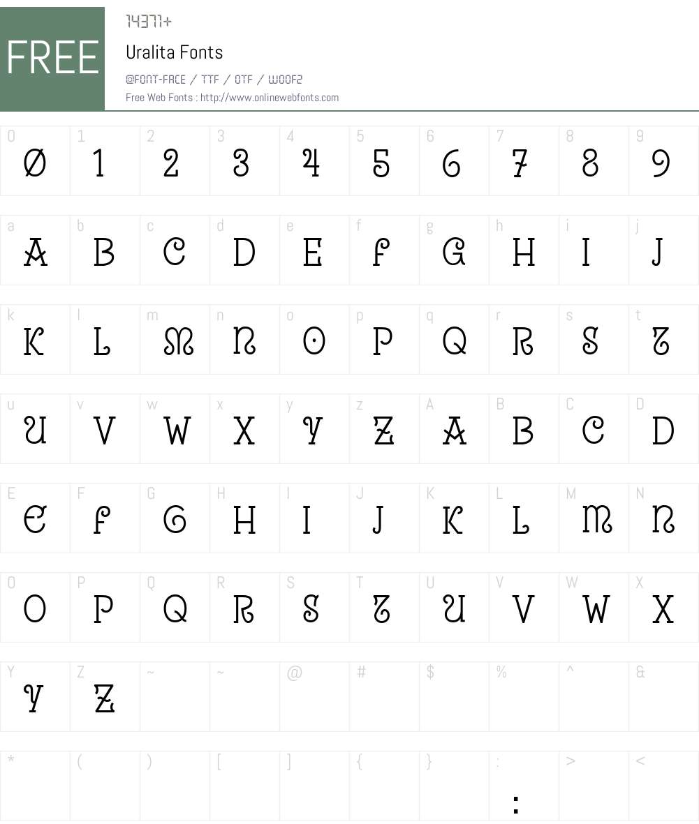 Uralita Font Screenshots