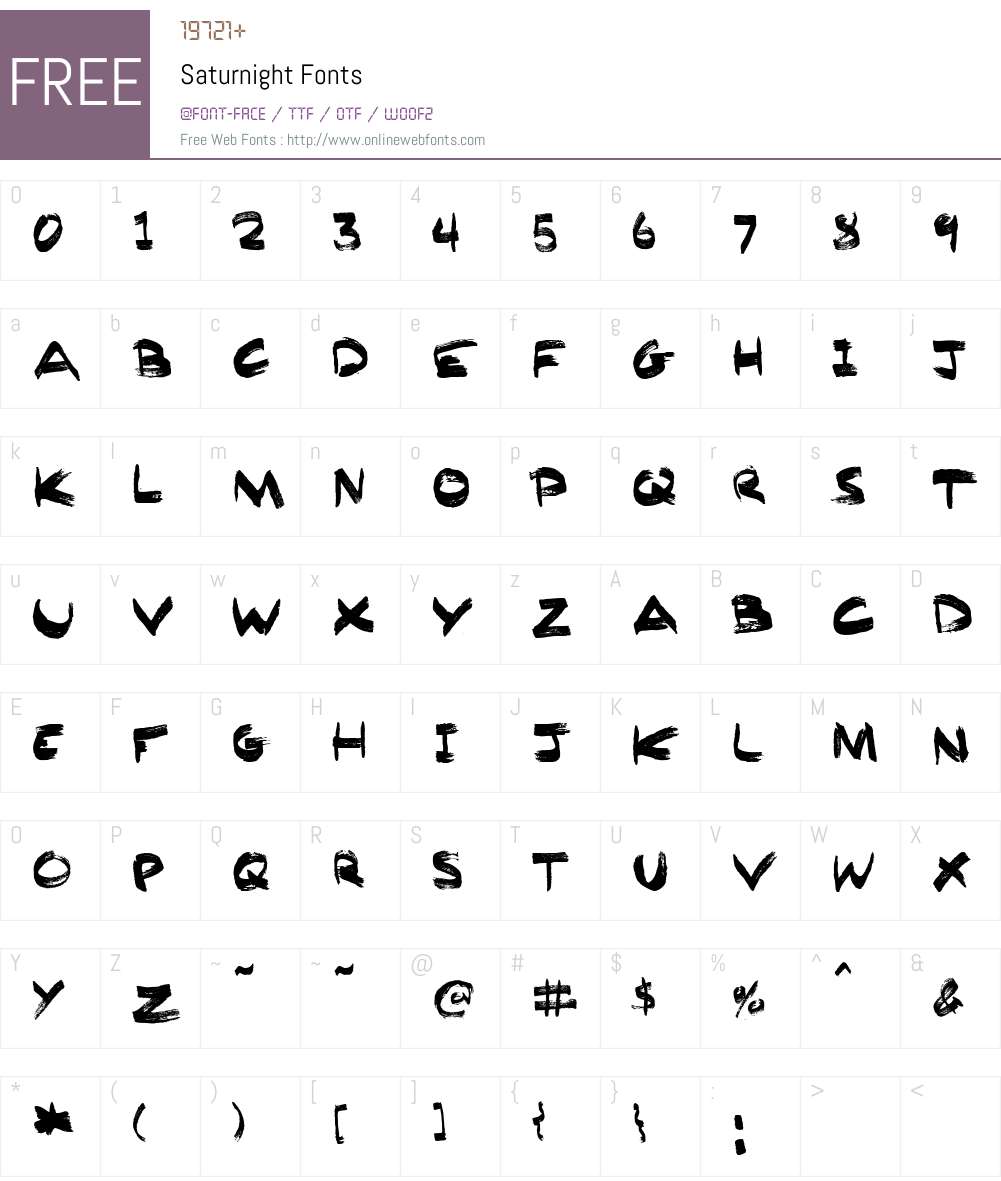 Saturnight Font Screenshots