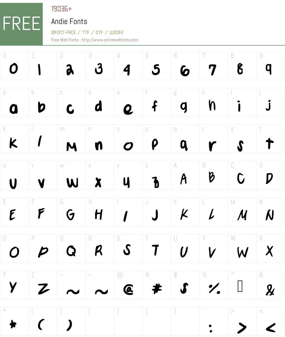 Andie Font Screenshots