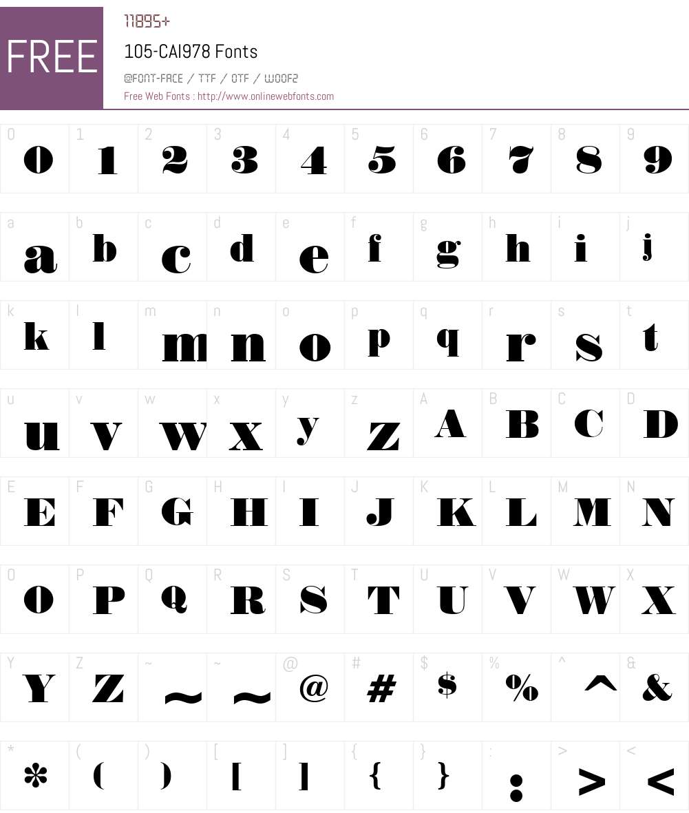 105-CAI978 Font Screenshots