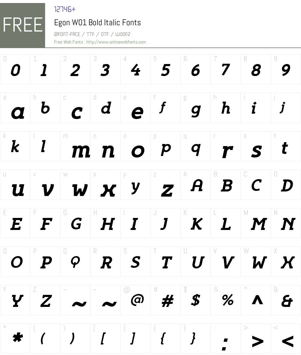 EgonW01-BoldItalic Font Screenshots