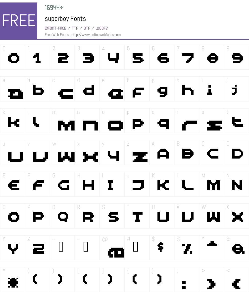 superboy Font Screenshots
