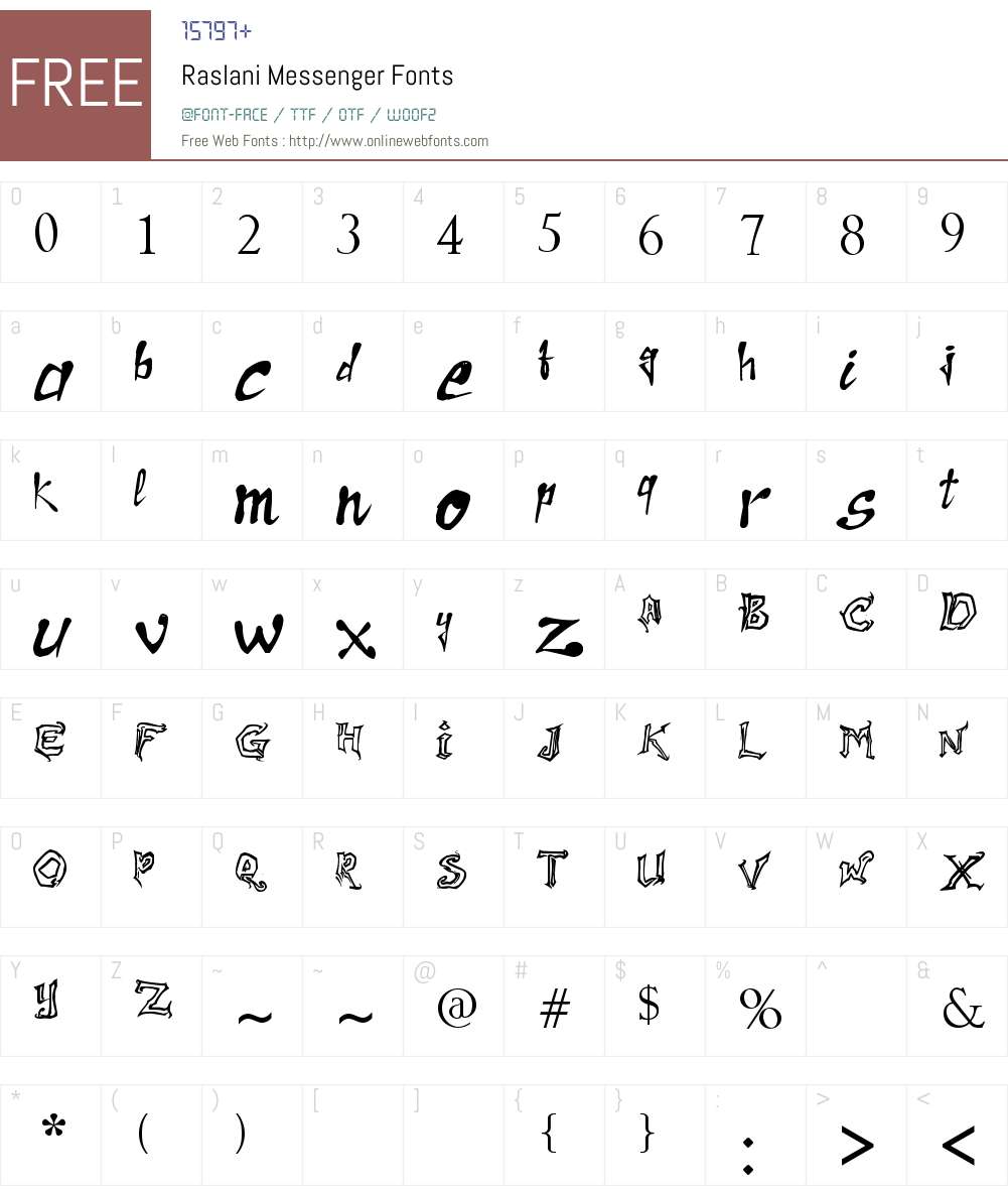 Raslani Messenger Font Screenshots