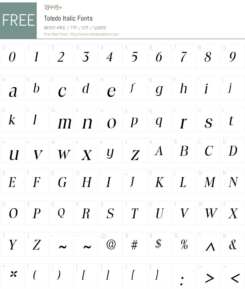 Toledo Font Screenshots