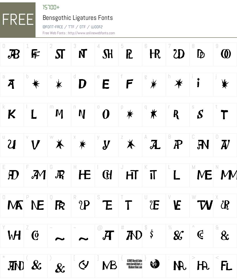Bensgothic Ligatures Font Screenshots