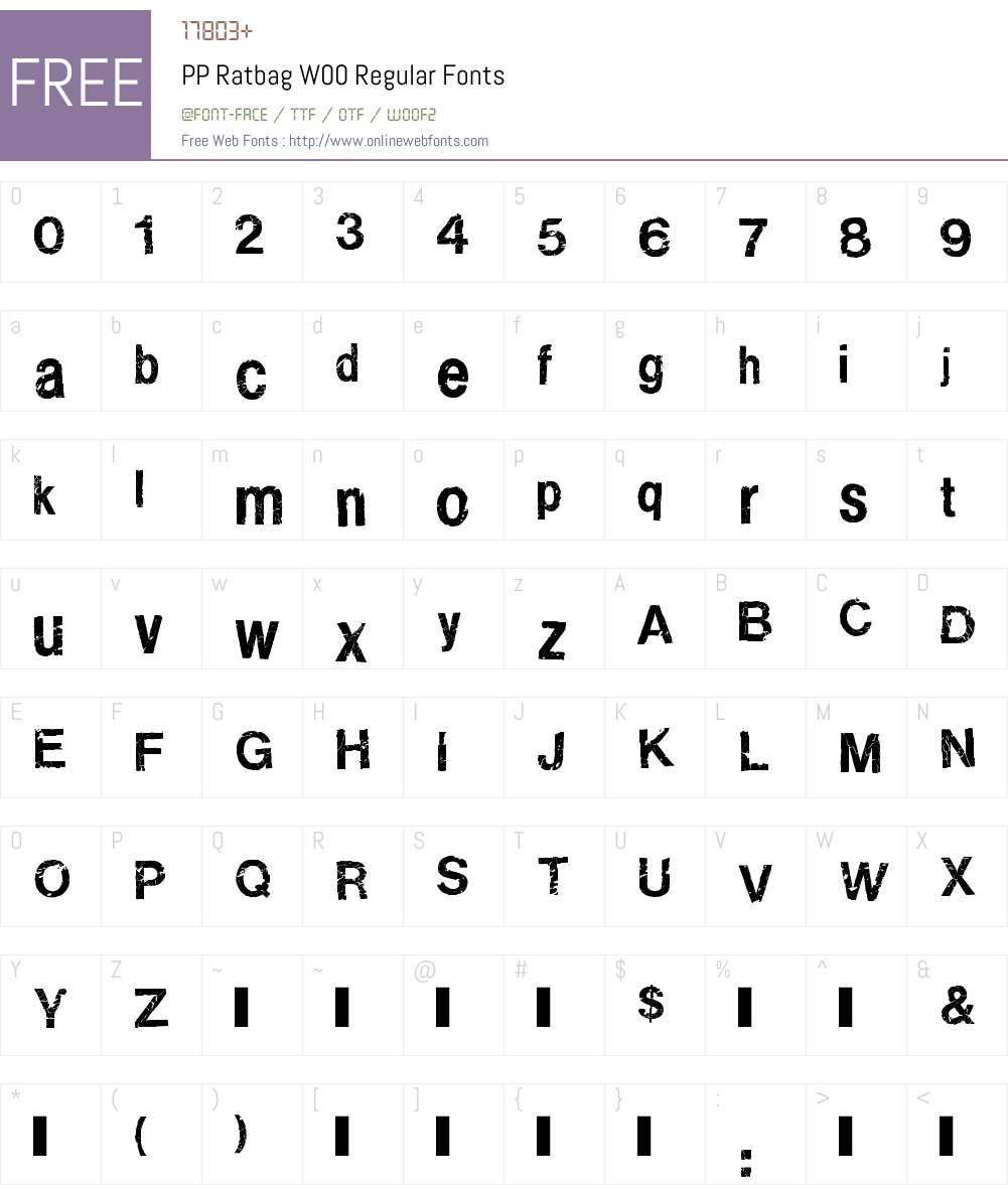PPRatbagW00-Regular Font Screenshots