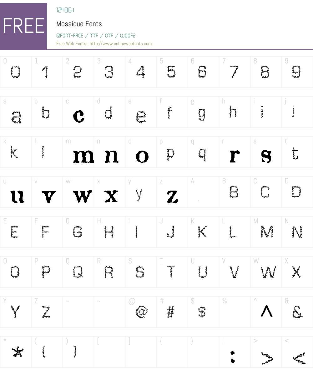 Mosaique Font Screenshots