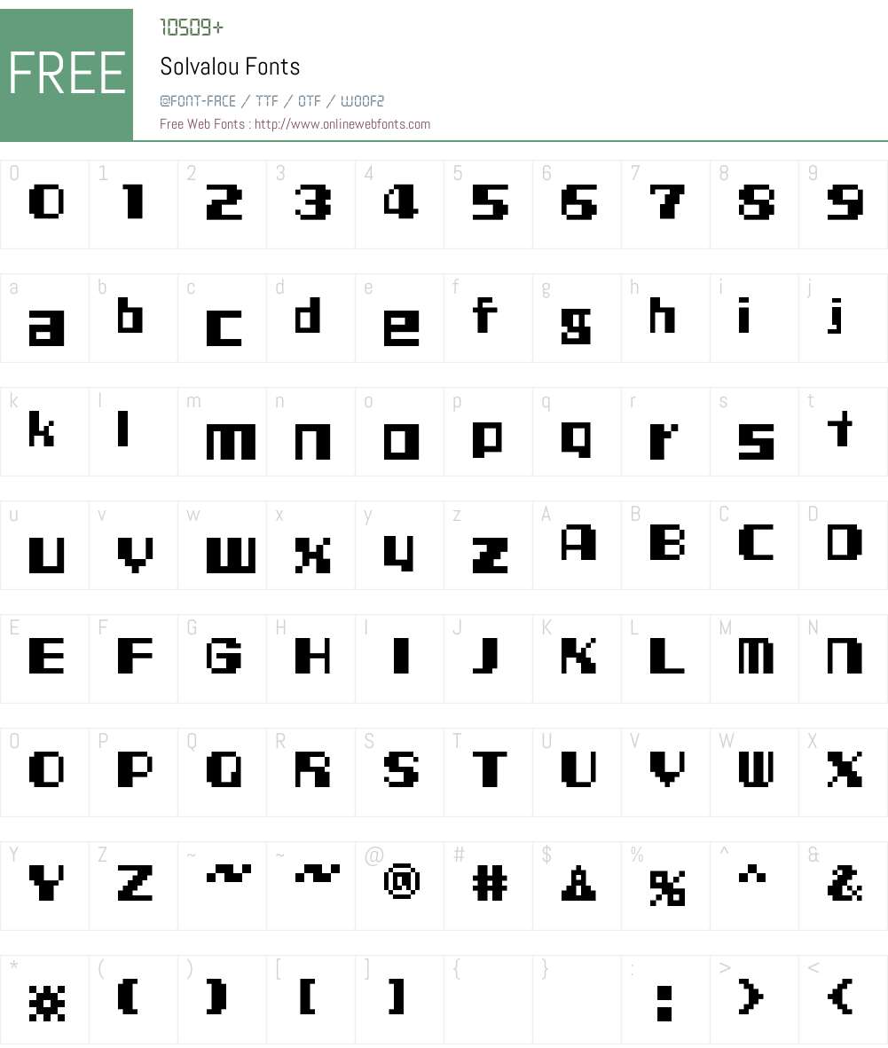 Solvalou Font Screenshots