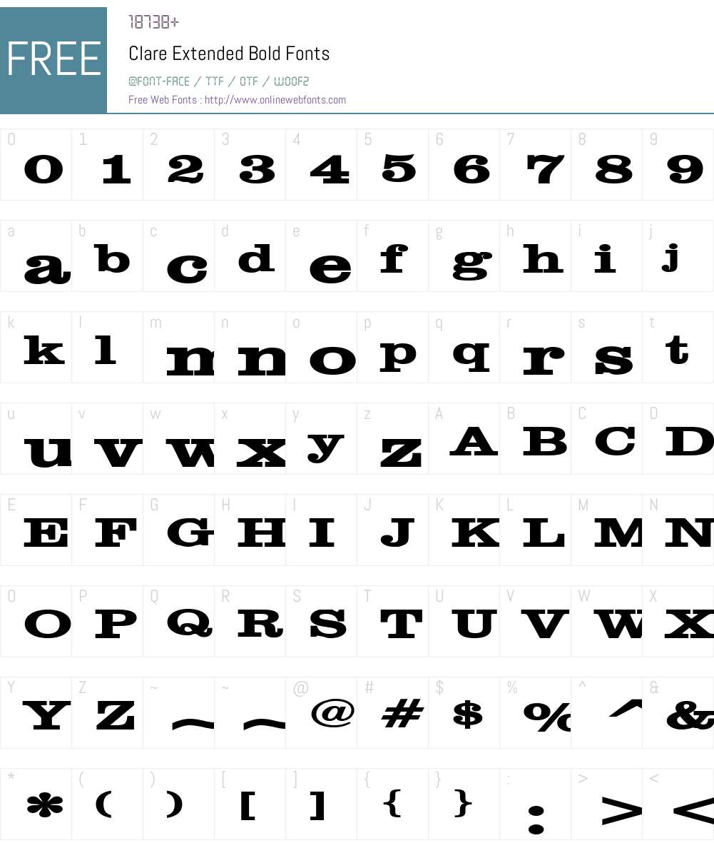 Clare Extended Font Screenshots