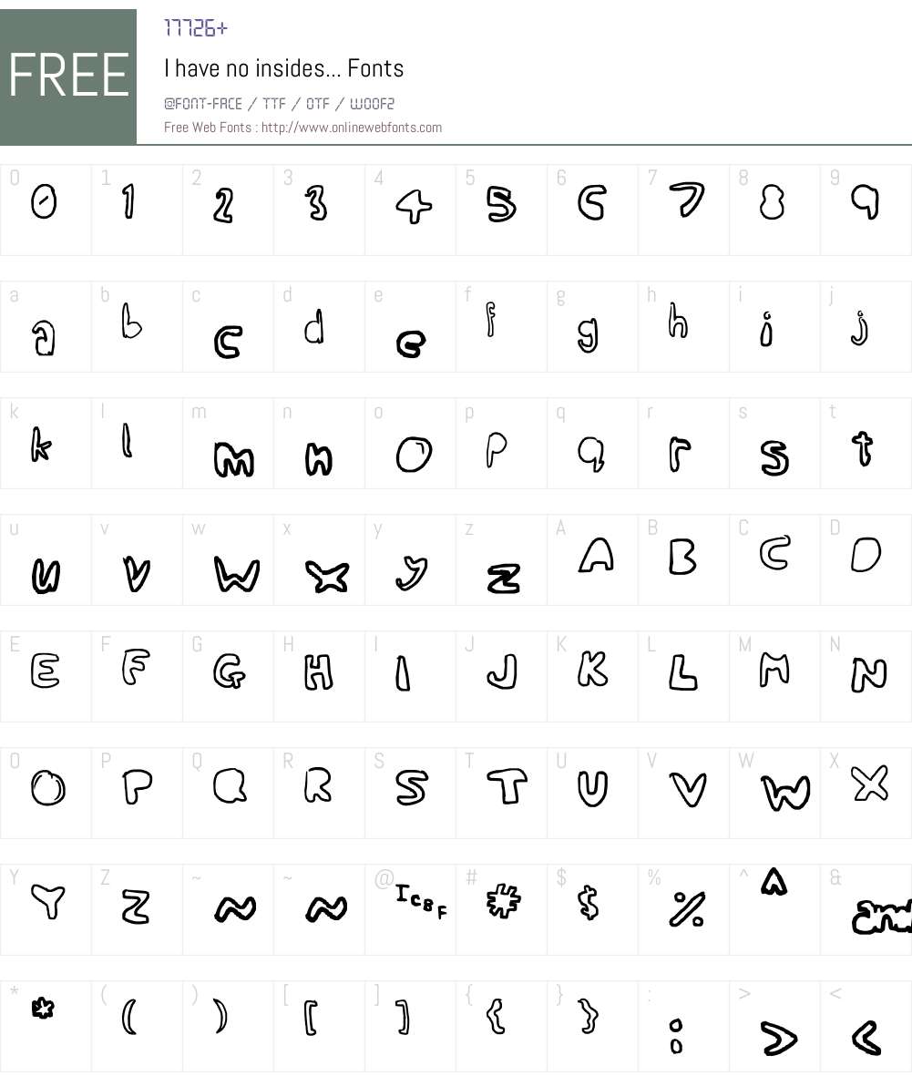 I have no insides... Font Screenshots