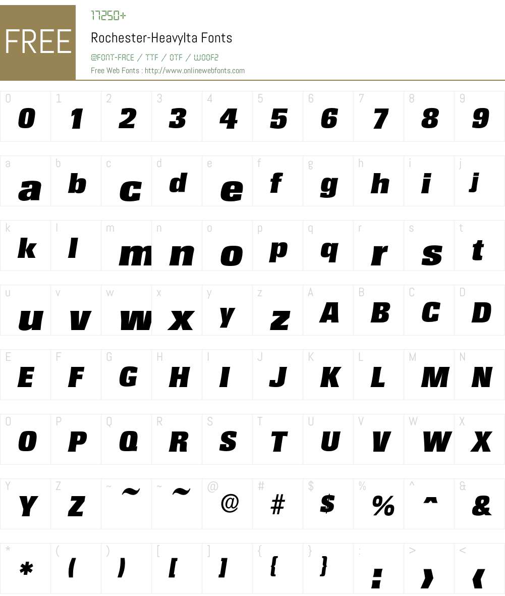 Rochester-HeavyIta Font Screenshots
