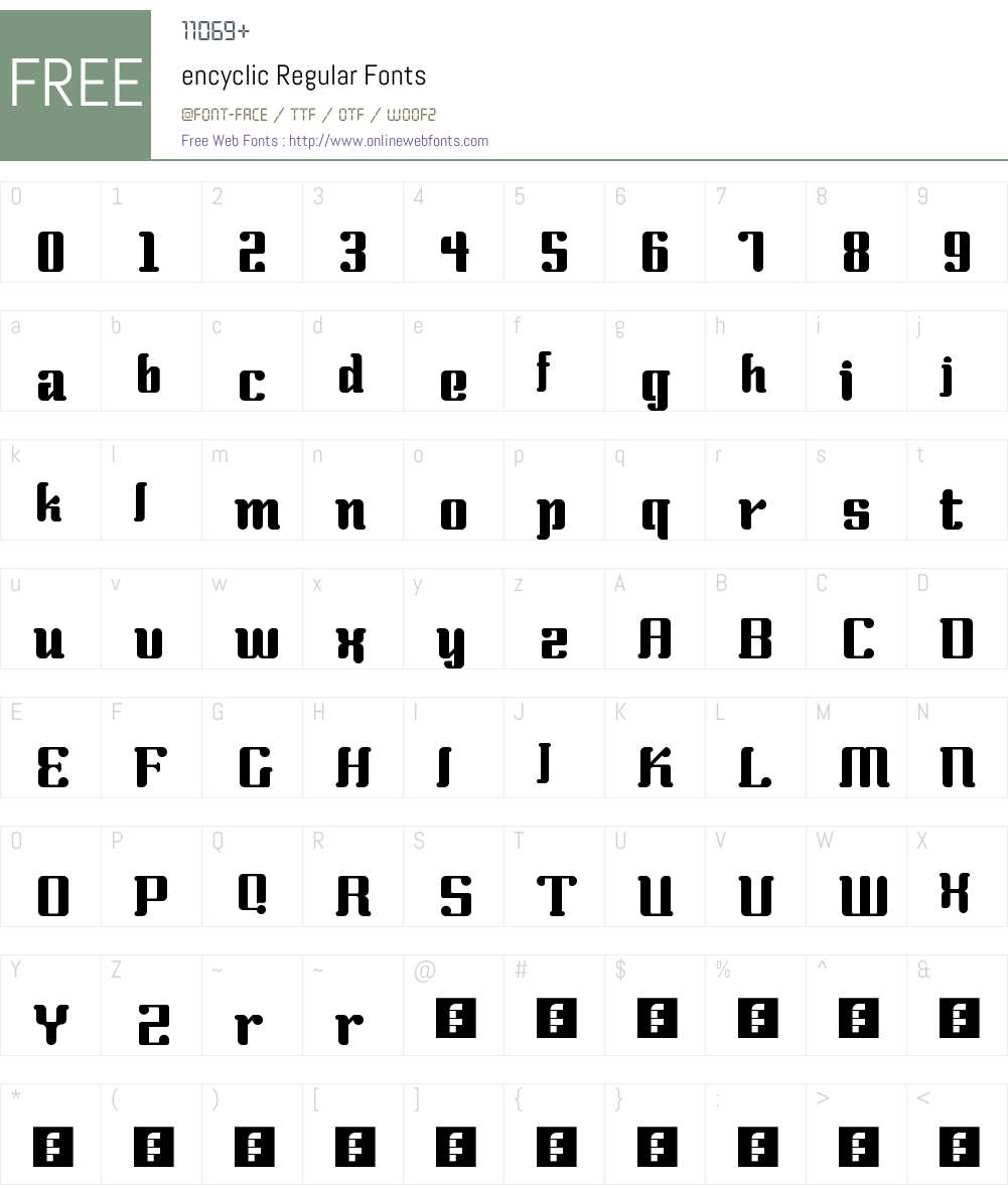 encyclic Font Screenshots