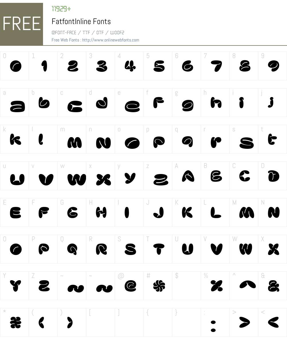 FatfontInline Font Screenshots