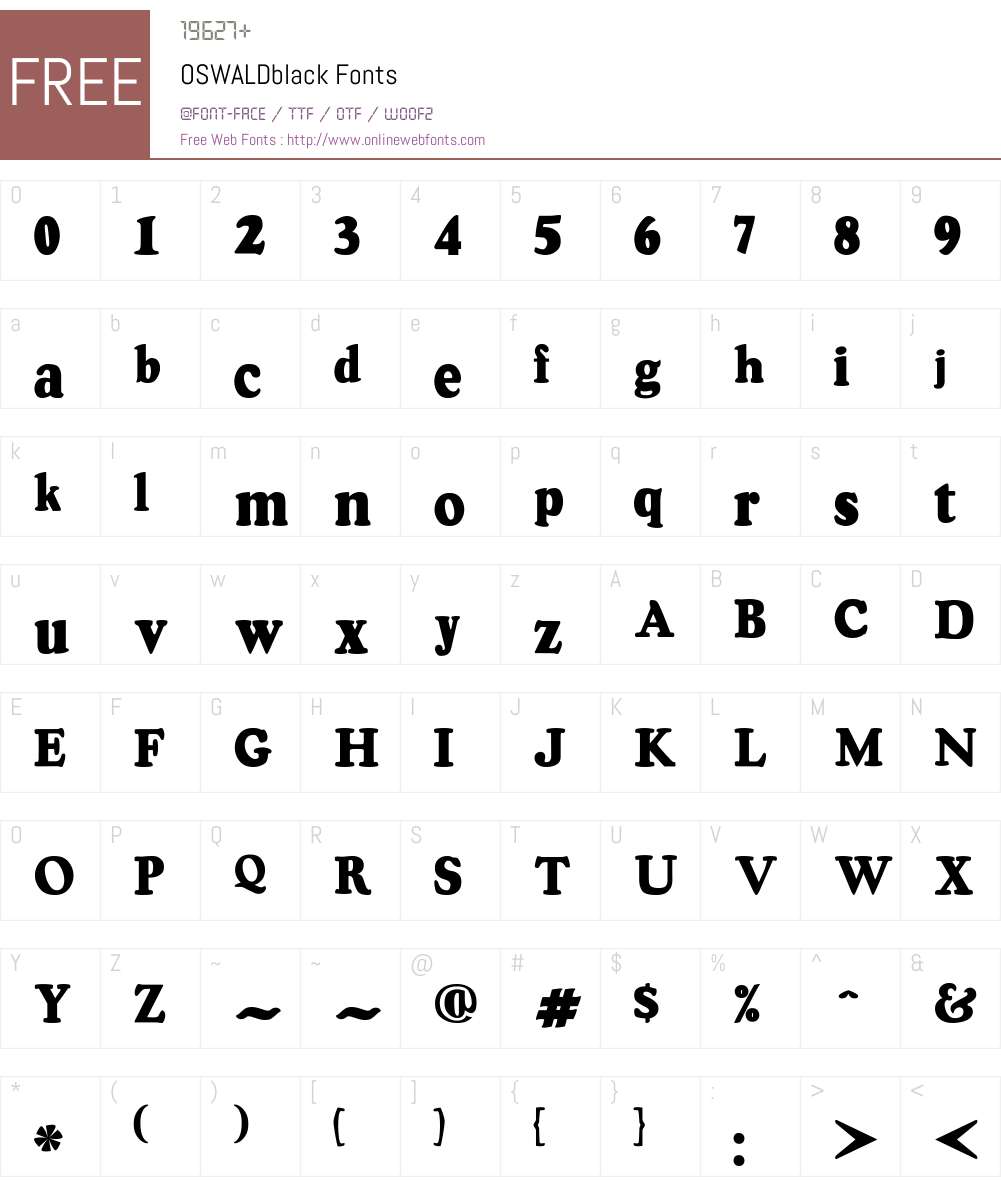 OSWALDblack Font Screenshots