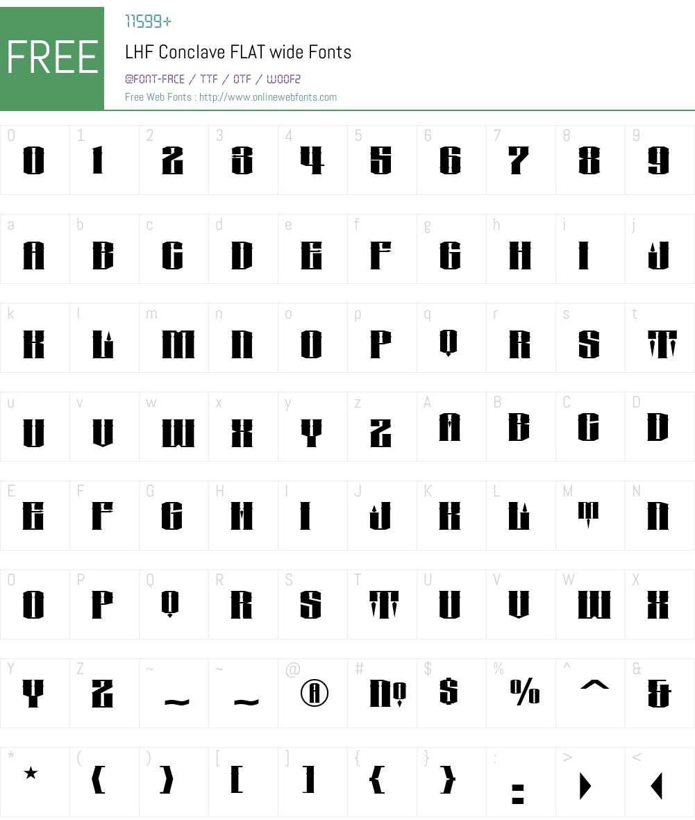 LHF Conclave FLAT wide Font Screenshots