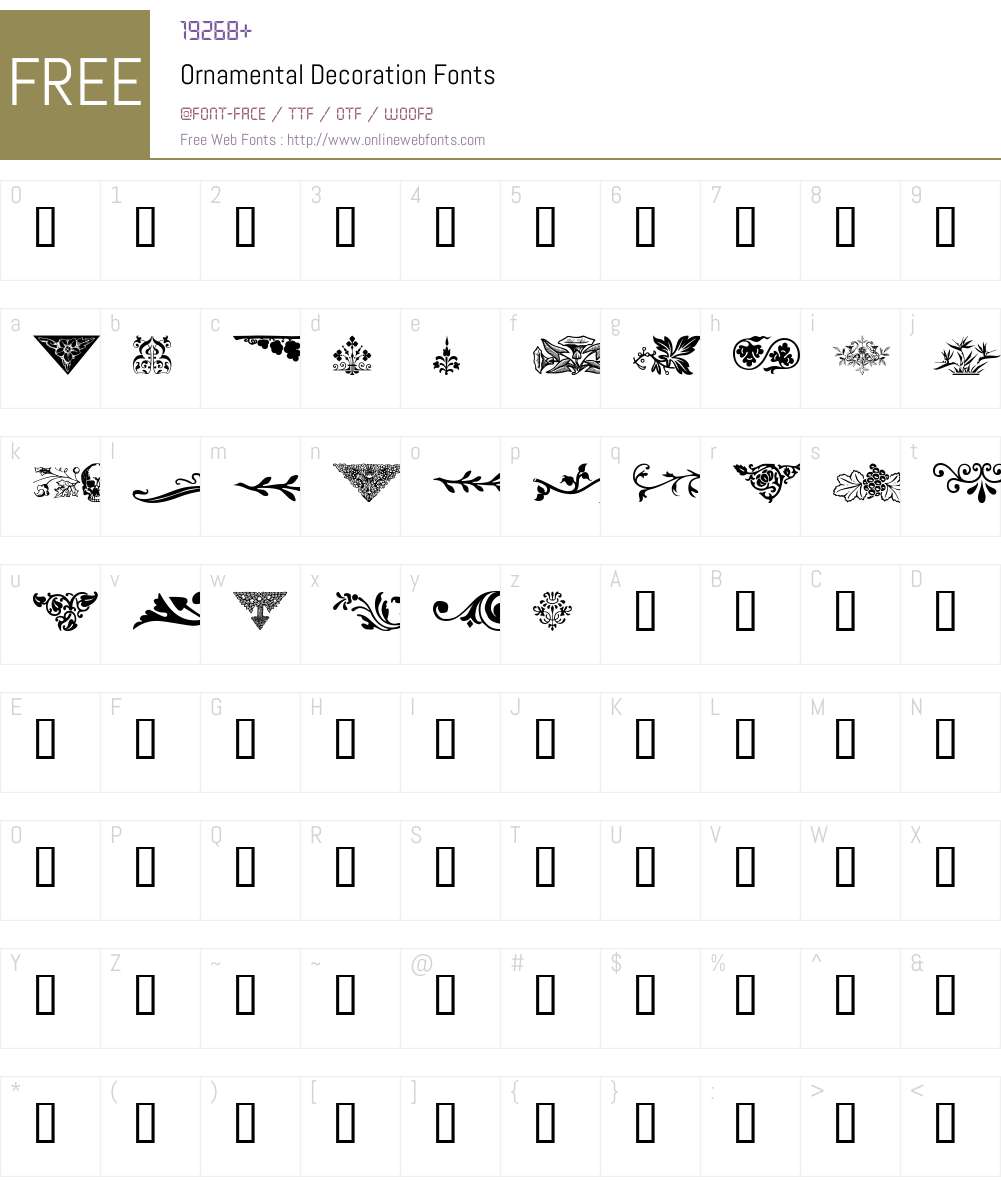 Ornamental Decoration Font Screenshots