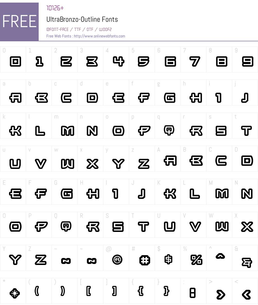 UltraBronzo Font Screenshots