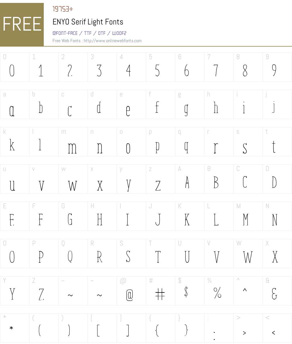 ENYO Serif Light Font Screenshots