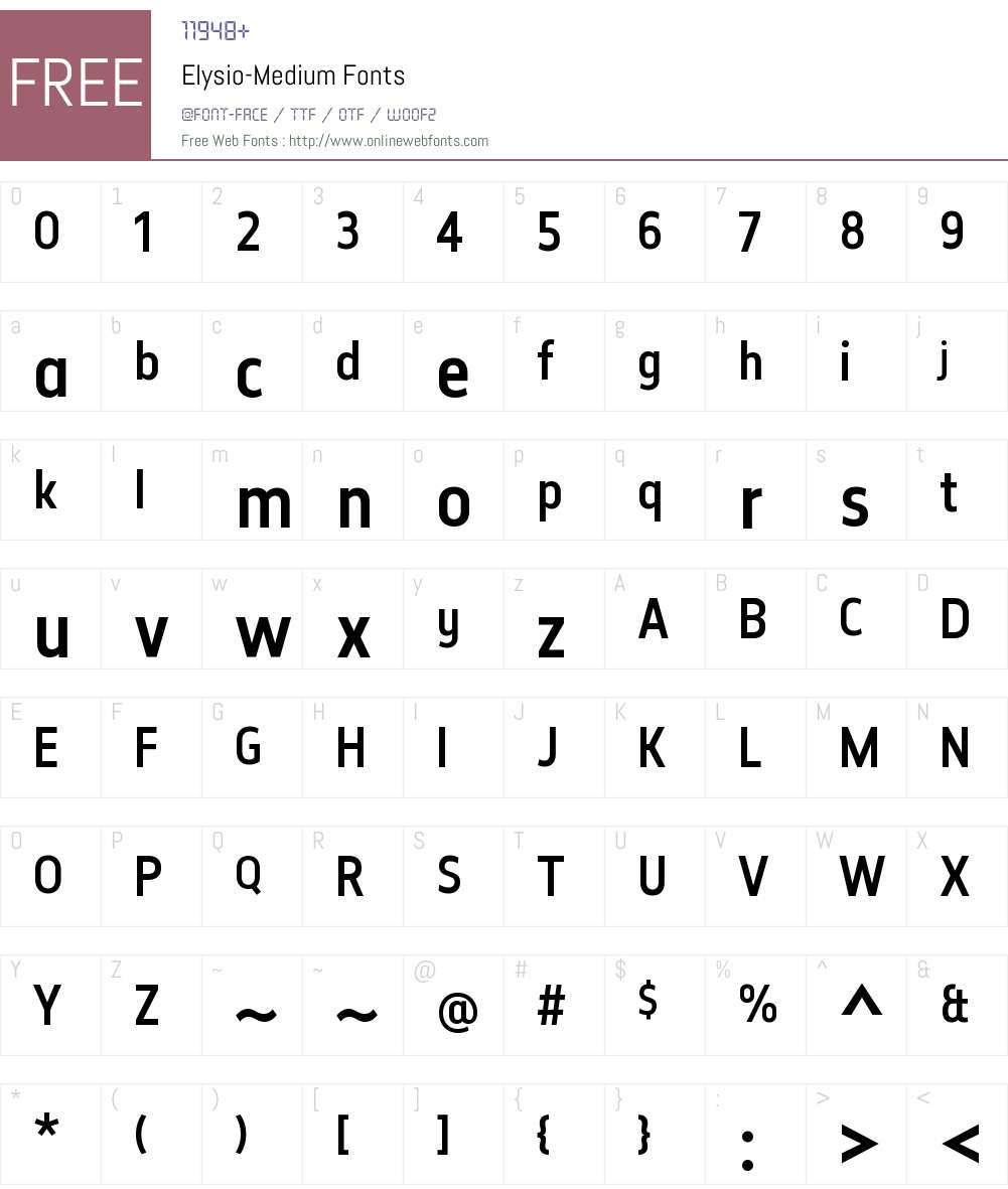 Elysio Medium Font Screenshots