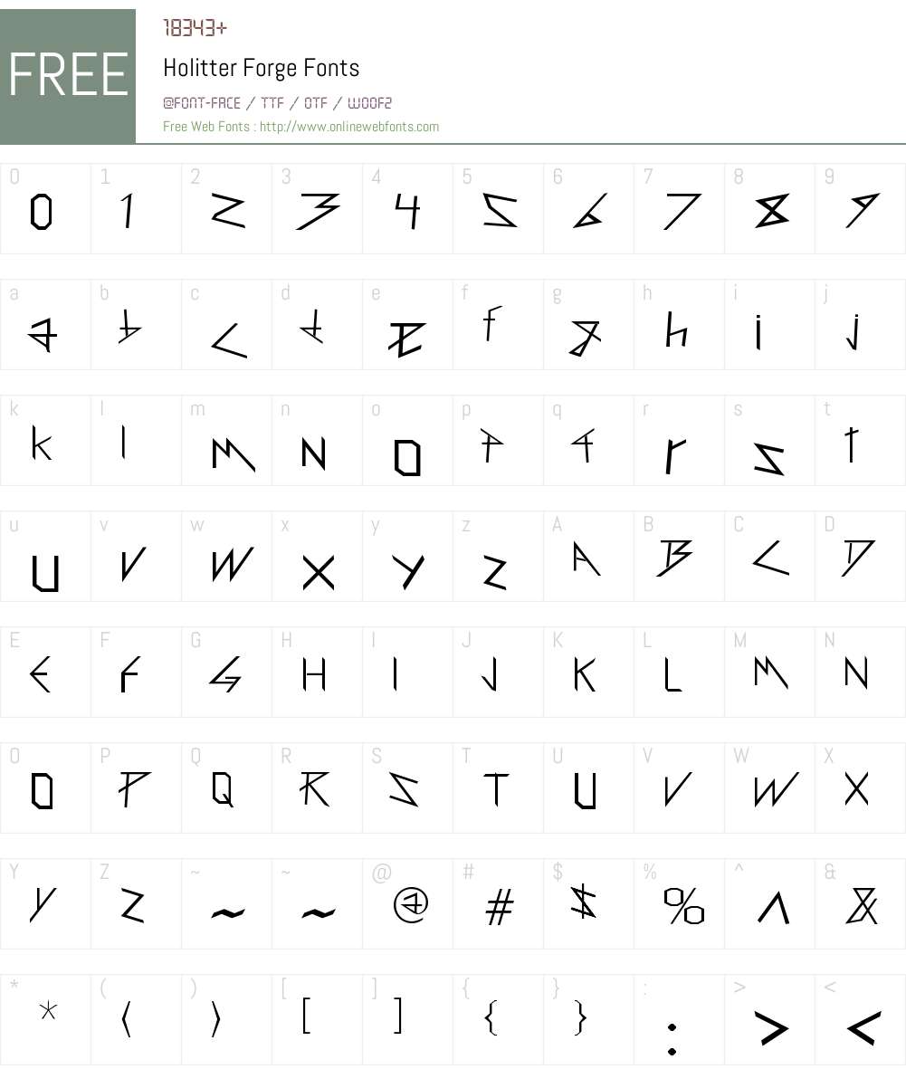 Holitter Forge Font Screenshots